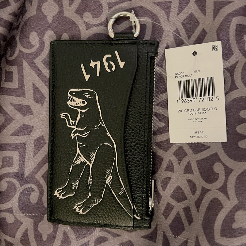 Coach Zip Card Case With Sketch Print